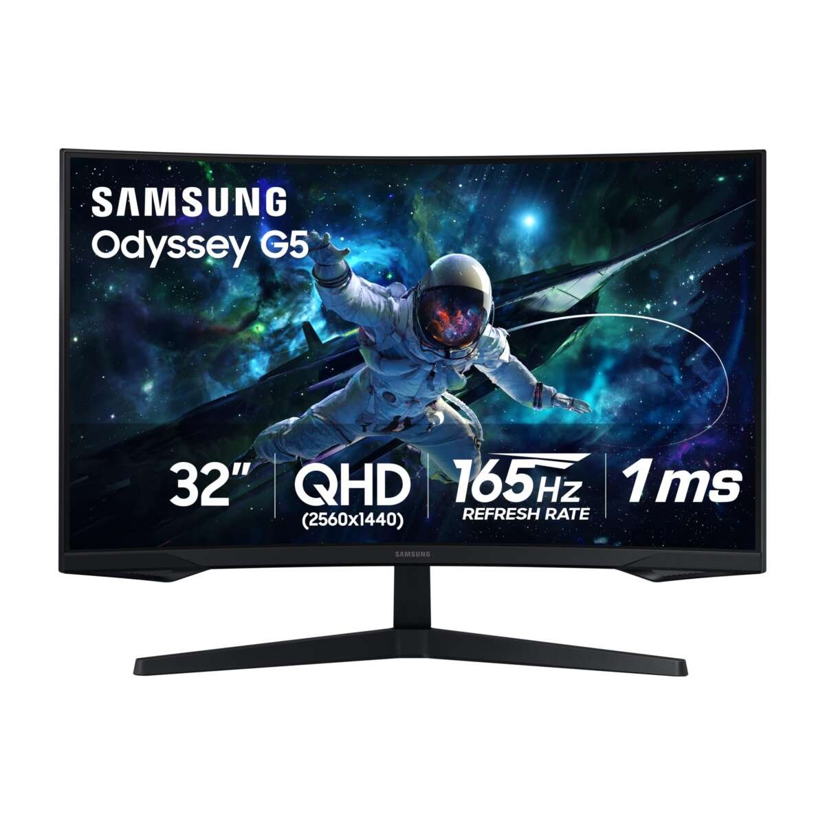 SAMSUNG 32" Odyssey G55C Series QHD 1000R Curved Gaming Monitor, 1ms, HDR10, 165