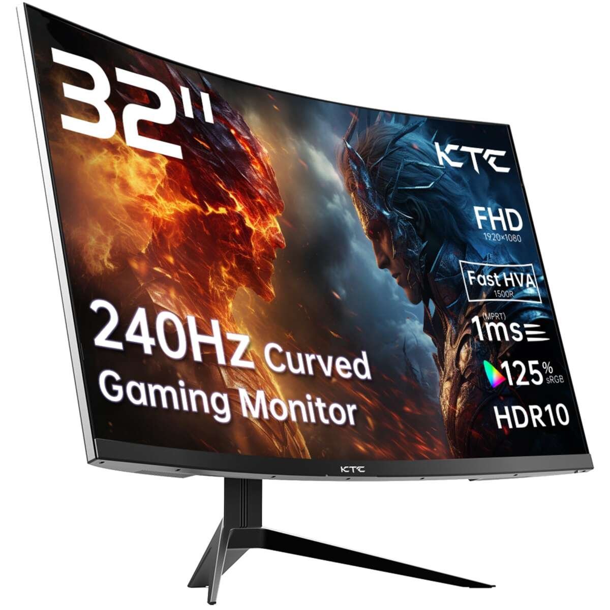 KTC 32 inch 240Hz Curved Gaming Monitor 1500R 1080P 125% sRGB 1ms, Freesync/G-sy