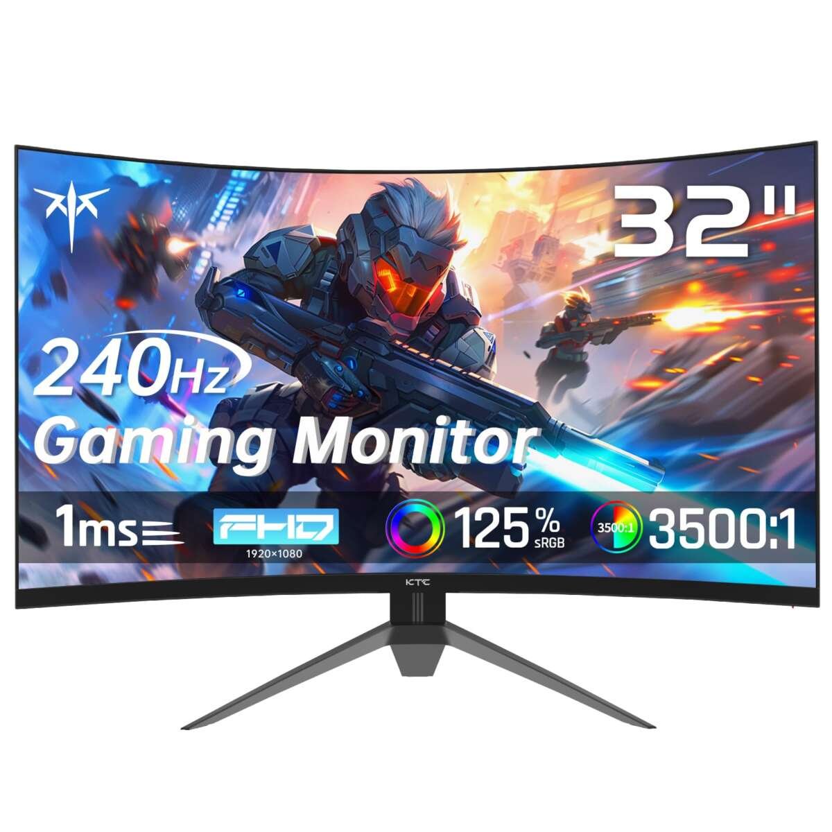 KTC 32 Inch 240Hz Curved Gaming Monitor, FHD 1080P 1500R HDR Gaming PC Monitor, 