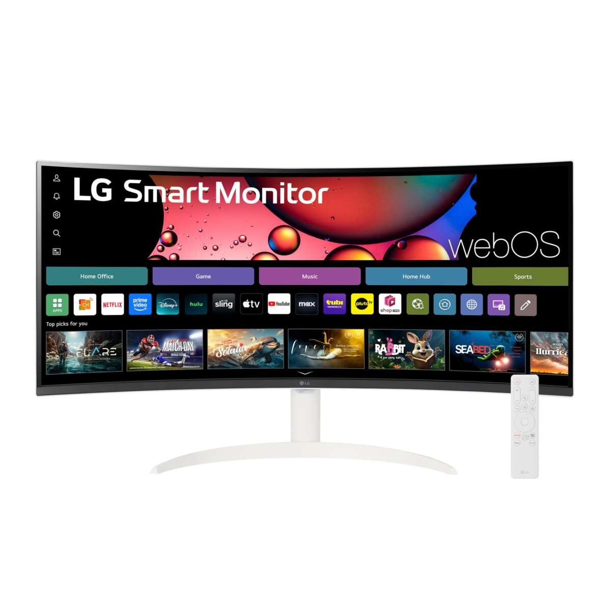LG 34SR60QC-W 34-inch QHD Curved Smart Monitor with Streaming, UltraWide Screen