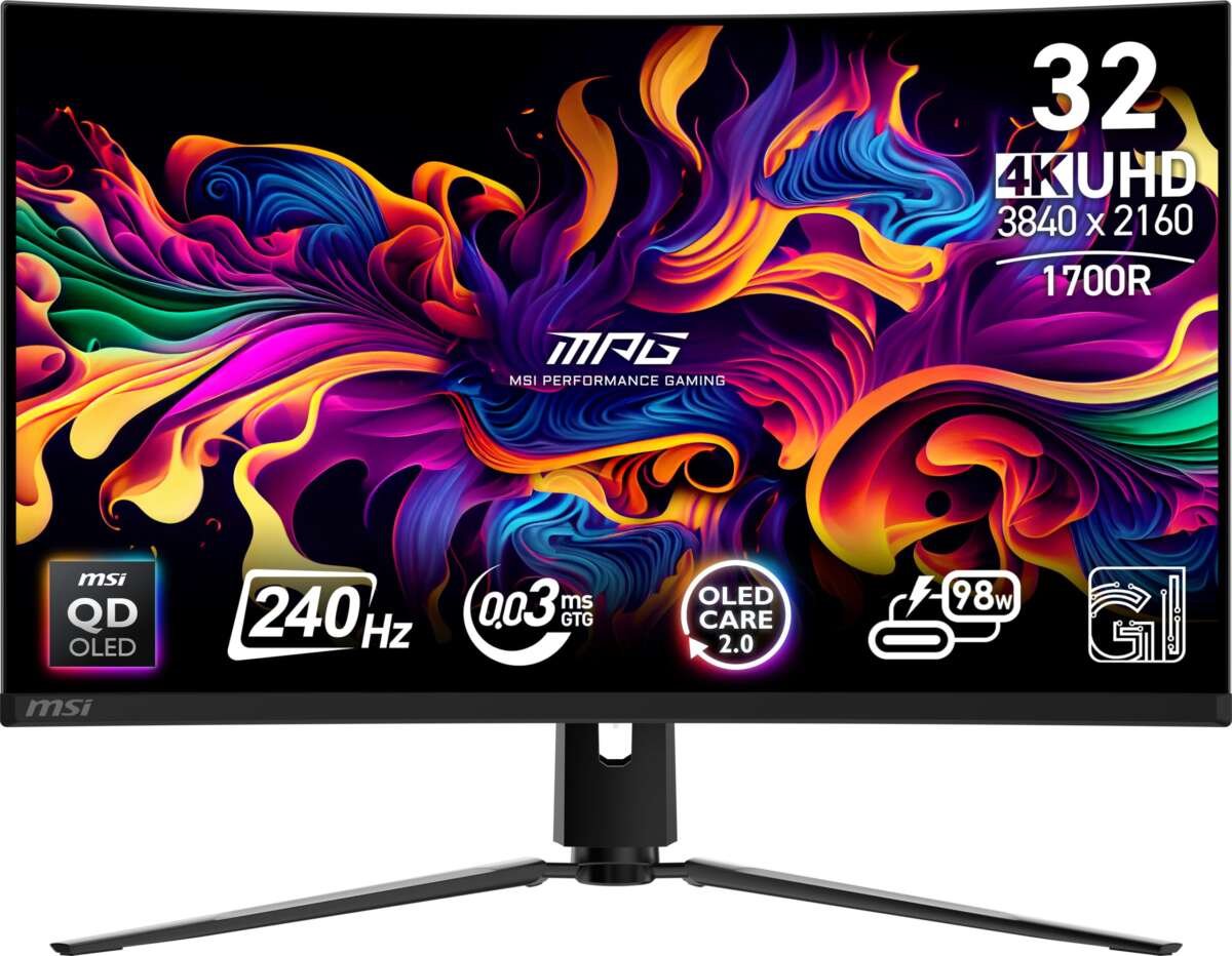 msi MPG 321CURX QD-OLED 32-inch 3840 x 2160 Computer Monitor, 240Hz, Adaptive-S
