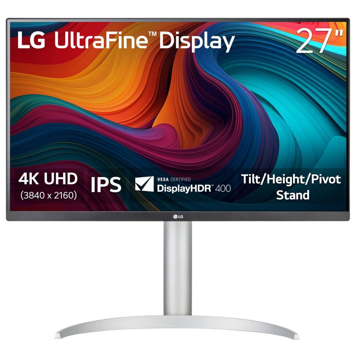 LG 27UP650K-W 27-inch Ultrafine 4K UHD  IPS Computer Monitor, 60Hz, 5ms, Display