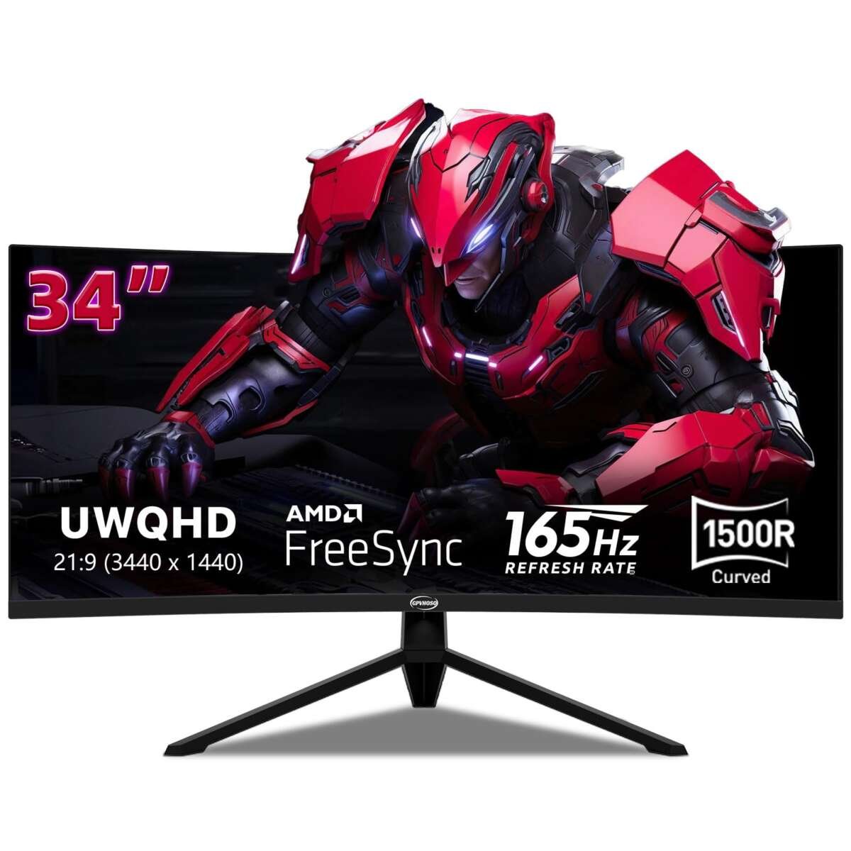 34 Inch 4K Curved Gaming Monitor,  165Hz Ultrawide Computer Monitor, HDR, 1500R,