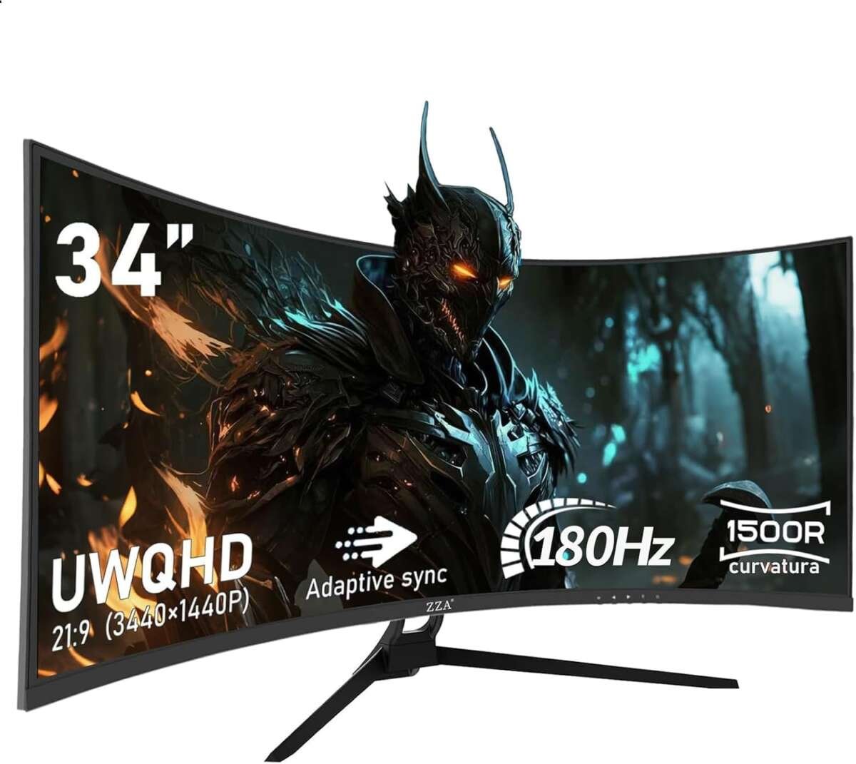 ZZA UltraWide 34 inch Curved Monitor 1500R PC Screen 180hz Refresh Rate WQHD 344
