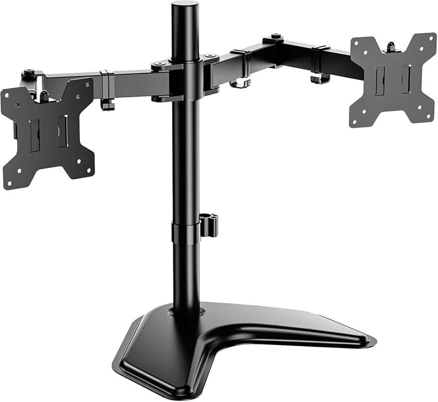 WALI Dual Monitor Stand for Desk: Free Standing Mount for 2 Monitors u