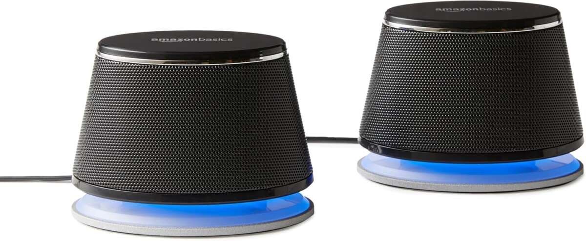 Amazon Basics Stereo 2.0 PC Laptop Speakers: USB-Powered with Volume C