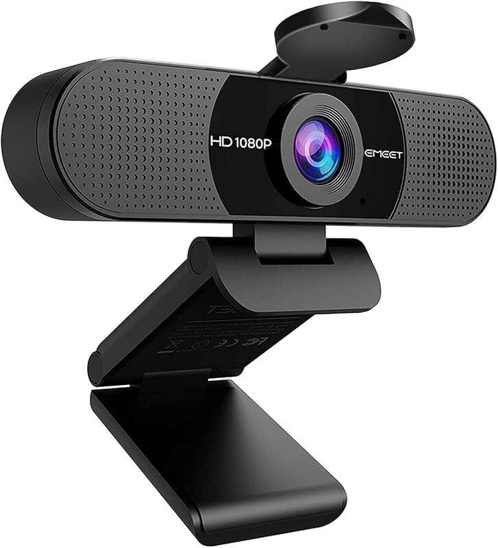 EMEET C960 1080P Webcam with Dual Mics and Privacy Cover for Streaming