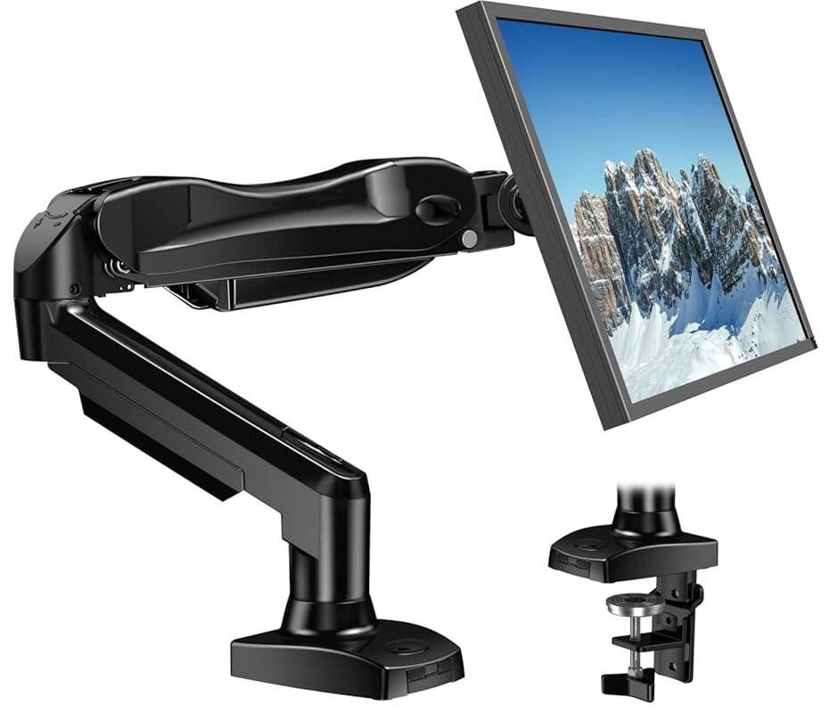 HUANUO Single Monitor Arm for 13-32 Inch Curved Screens, VESA Mount St