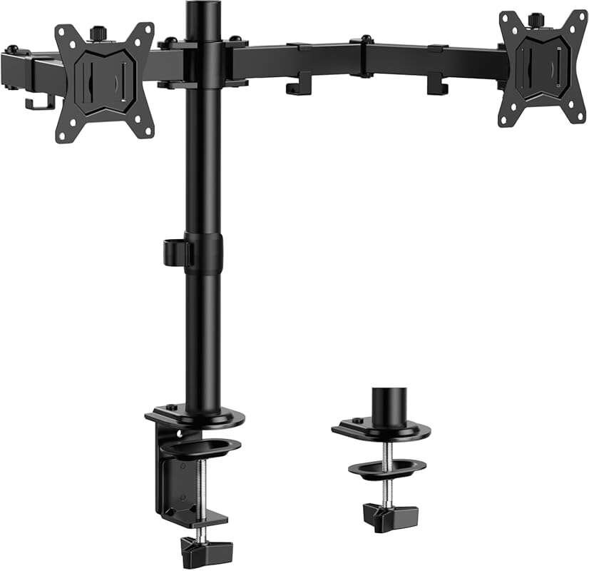 ErGear Dual Monitor Desk Mount: Heavy Duty Adjustable Stand for Two 32