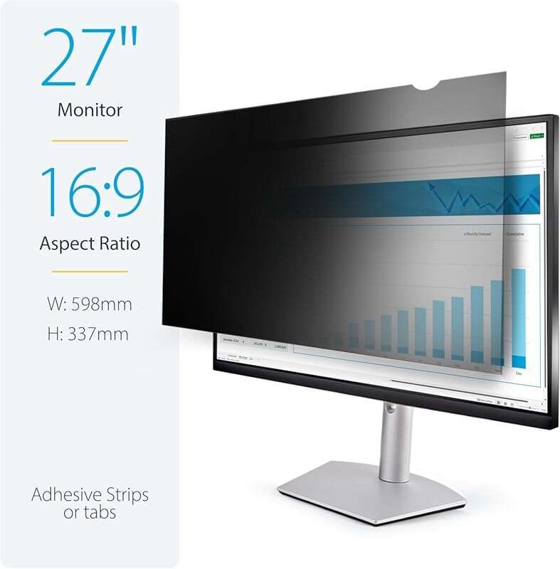 StarTech.com 27-inch Privacy Screen Filter for PC Monitors - Blue Ligh