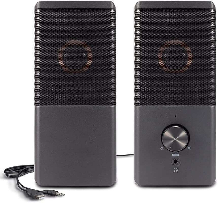 ROSON Compact Computer Speakers: Enhanced Bass Stereo 2.0, USB Powered