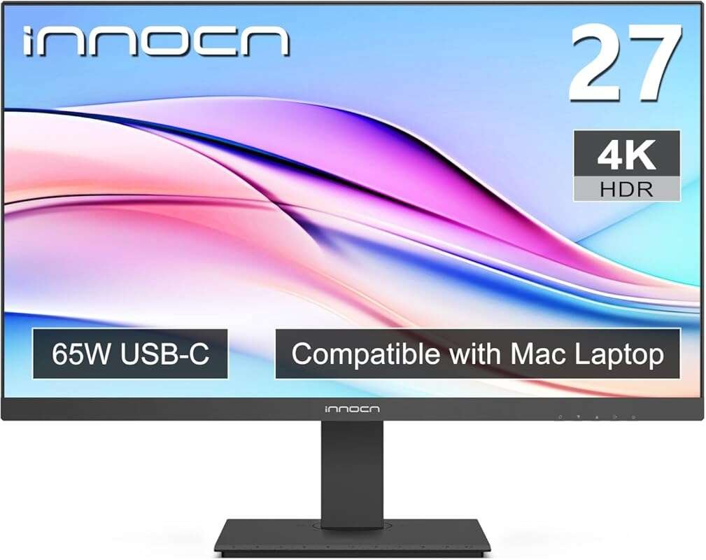 INNOCN 27-inch 4K USB-C Monitor for Mac/Laptop: HDR400, IPS, Built-in 