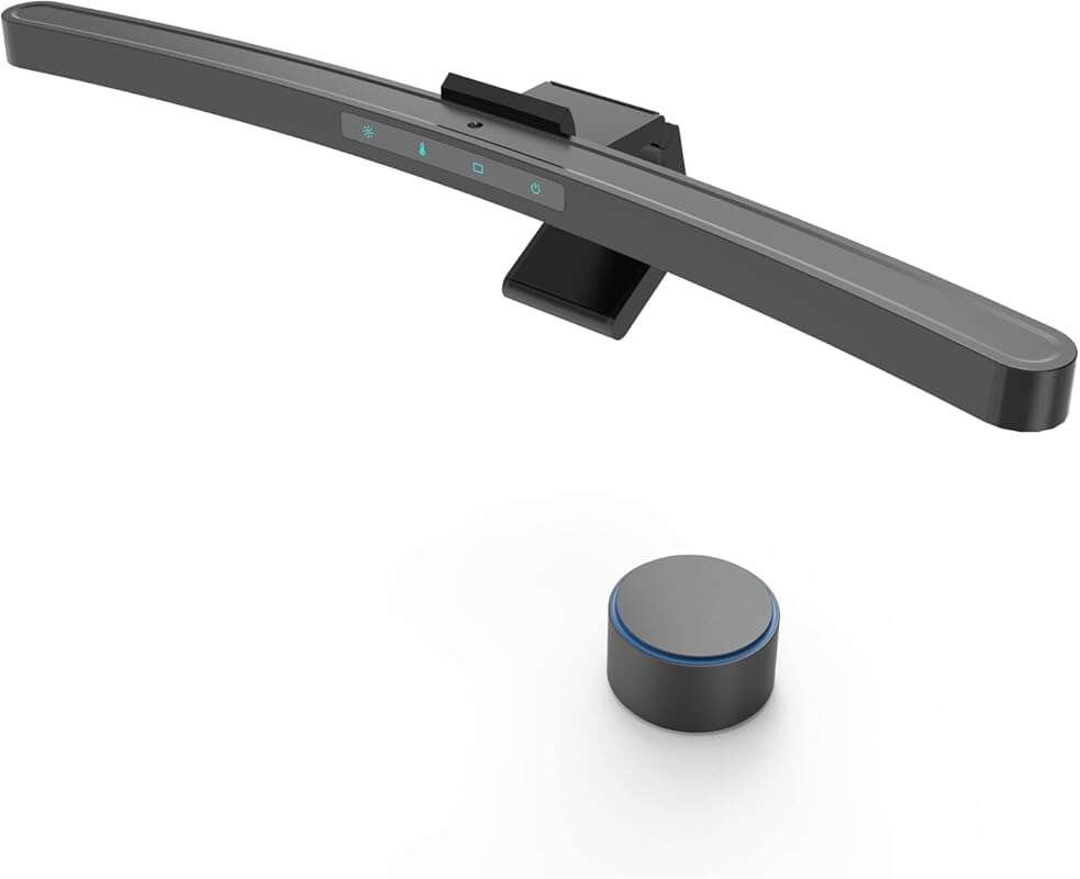 ONWAY Curved Monitor Light Bar with Wireless Remote, Auto-Dimming and 