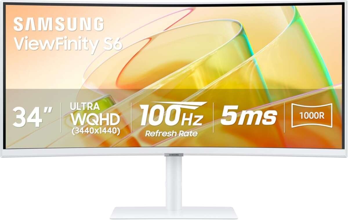 Samsung 34-inch ViewFinity Curved Monitor (S65TC): 100Hz, WQHD, Thunde