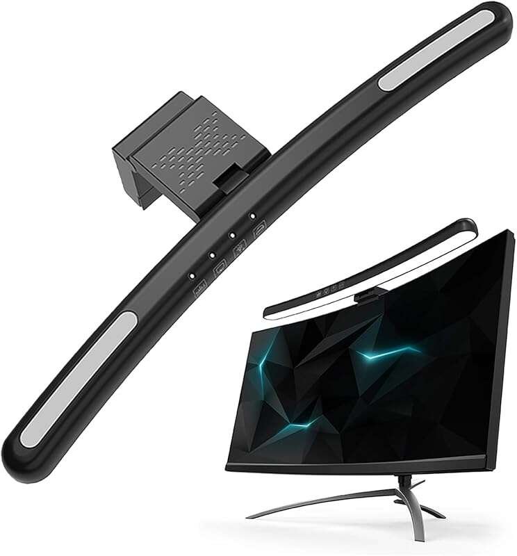 Curved Monitor Light Bar for 24-27 Inch Screens, 7 RGB Colors, Steples