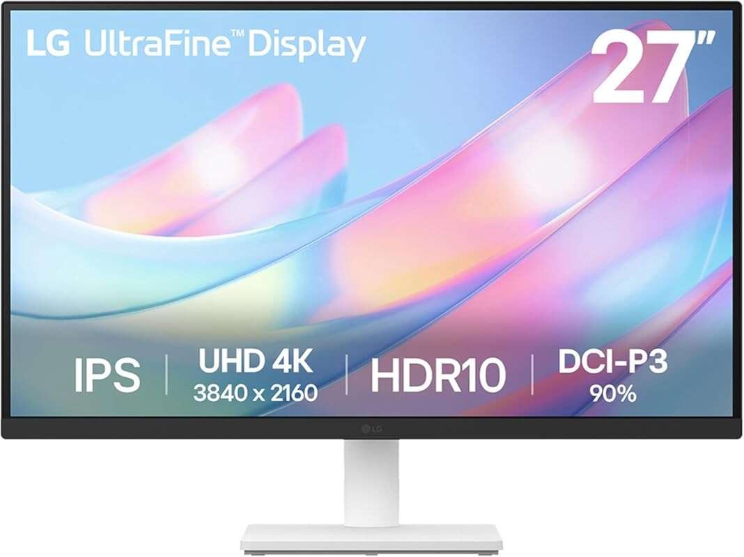 LG 27US500-W Ultrafine Monitor: Immersive 27-inch 4K UHD IPS display with HDR10 and reader mode.