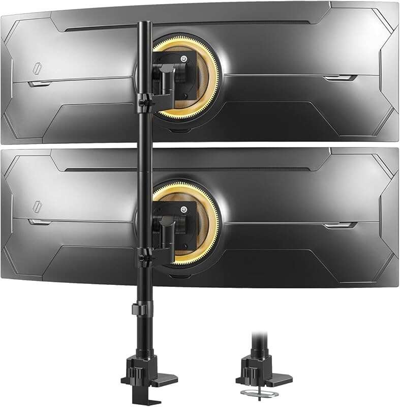 Heavy Duty Ultrawide Dual Monitor Mount: Stacked 24-57 inch VESA Stand
