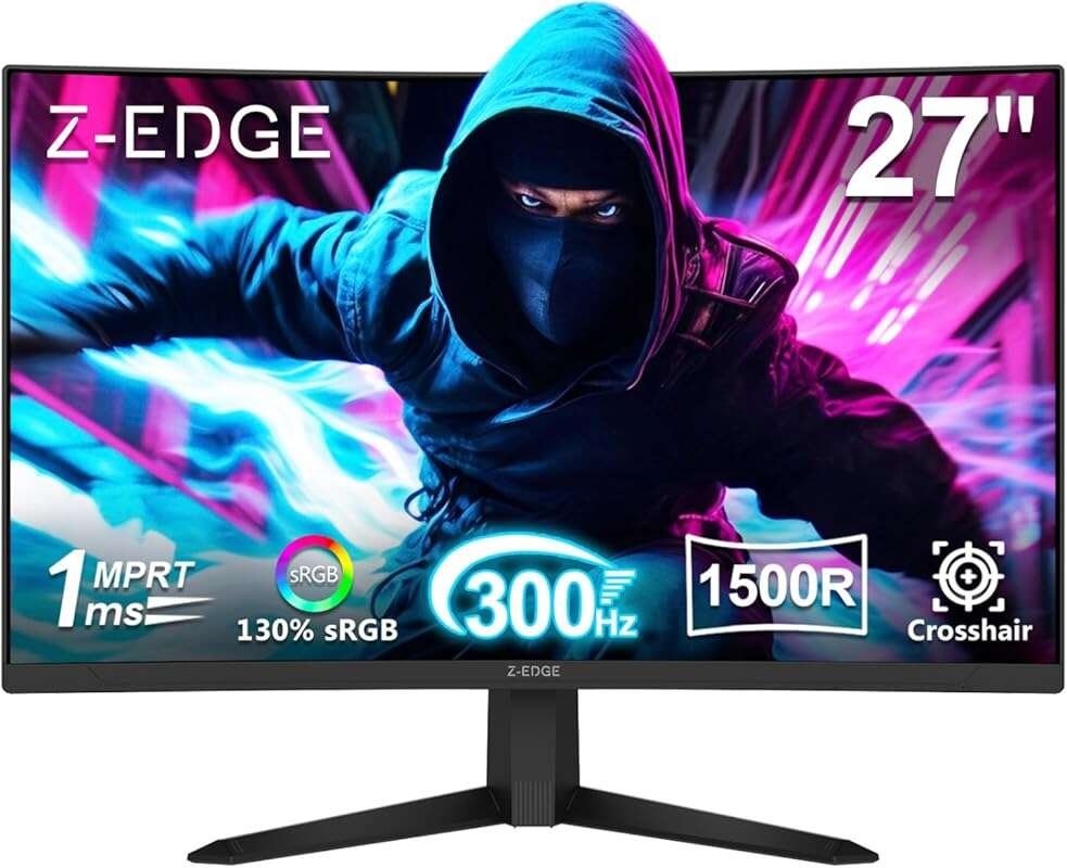 Z-Edge 27 inch 300Hz FHD 1ms Curved Gaming Monitor with FreeSync
