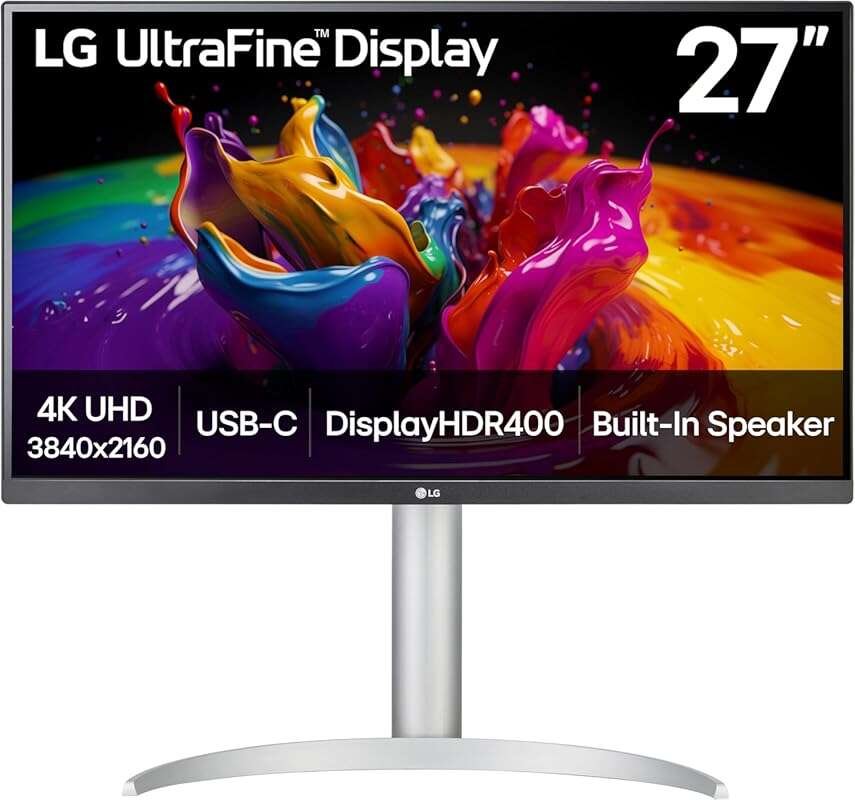 LG 27UP850K-W 27-inch 4K UHD IPS Monitor with USB-C 90W PD