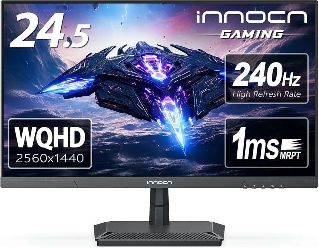 INNOCN 24.5 Inch QHD 1440P 240Hz Gaming Monitor with Fast IPS, HDMI 2.