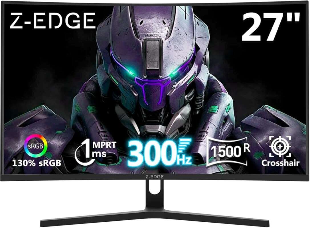 Z-Edge 27-inch FHD 300Hz Curved Gaming Monitor with 1ms Response Time 