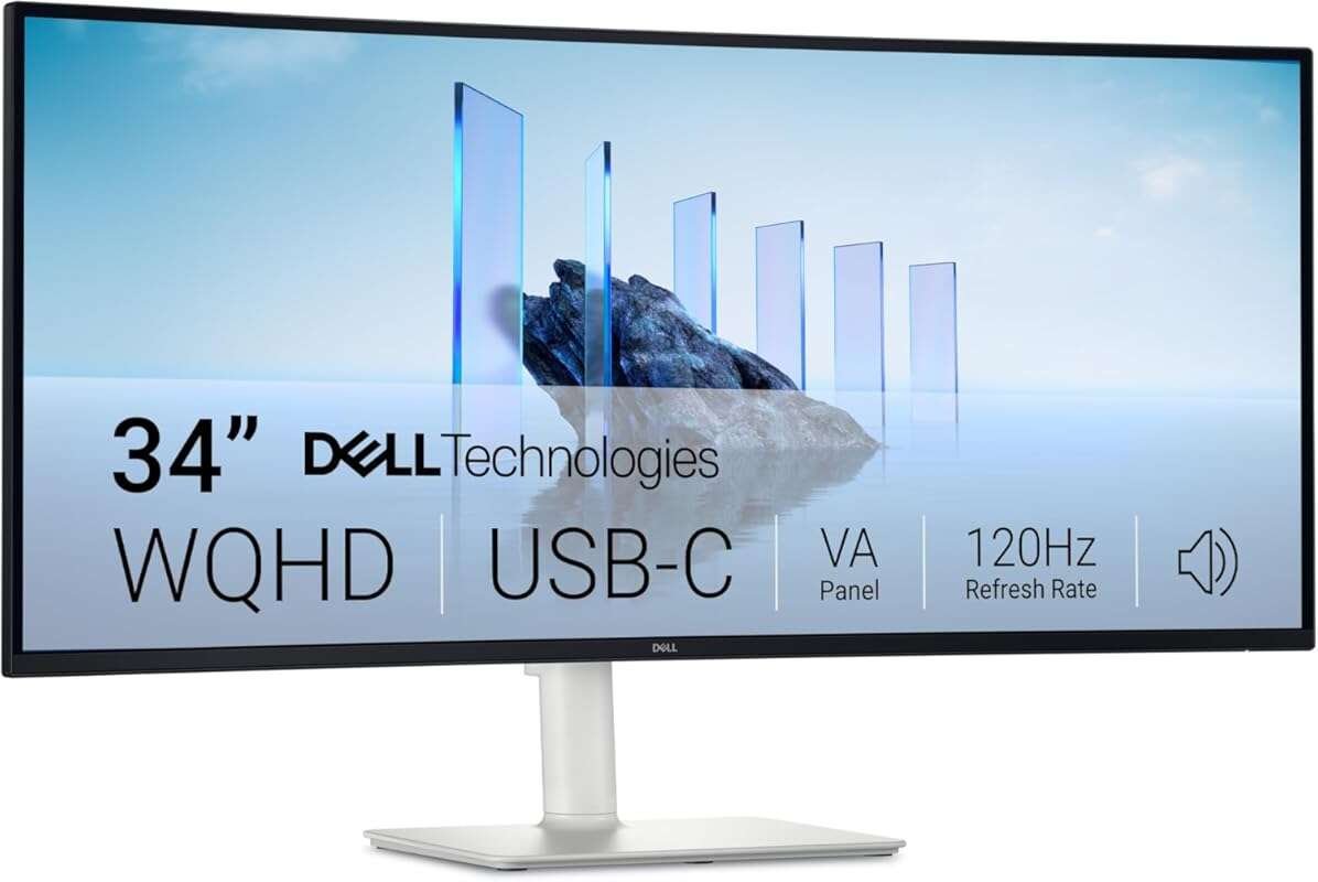 Dell 34-Inch Curved USB-C Ultrawide 120Hz Monitor with 99% sRGB and In