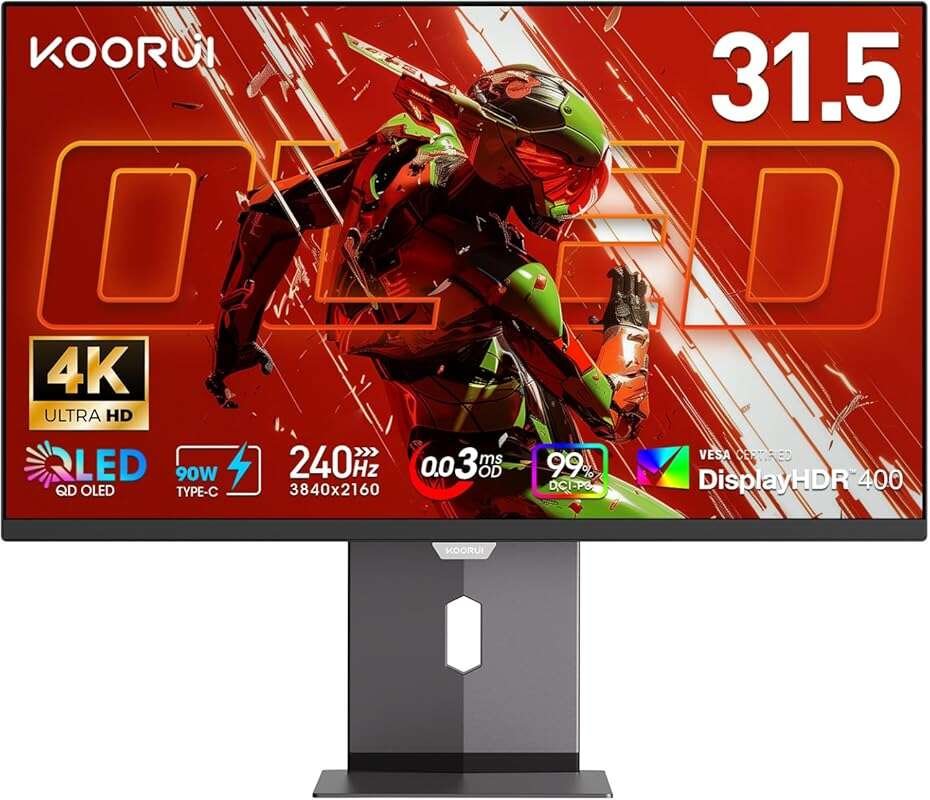 KOORUI 32 Inch 4K OLED Gaming Monitor, UHD 240Hz, 0.03ms, HDR True Bla