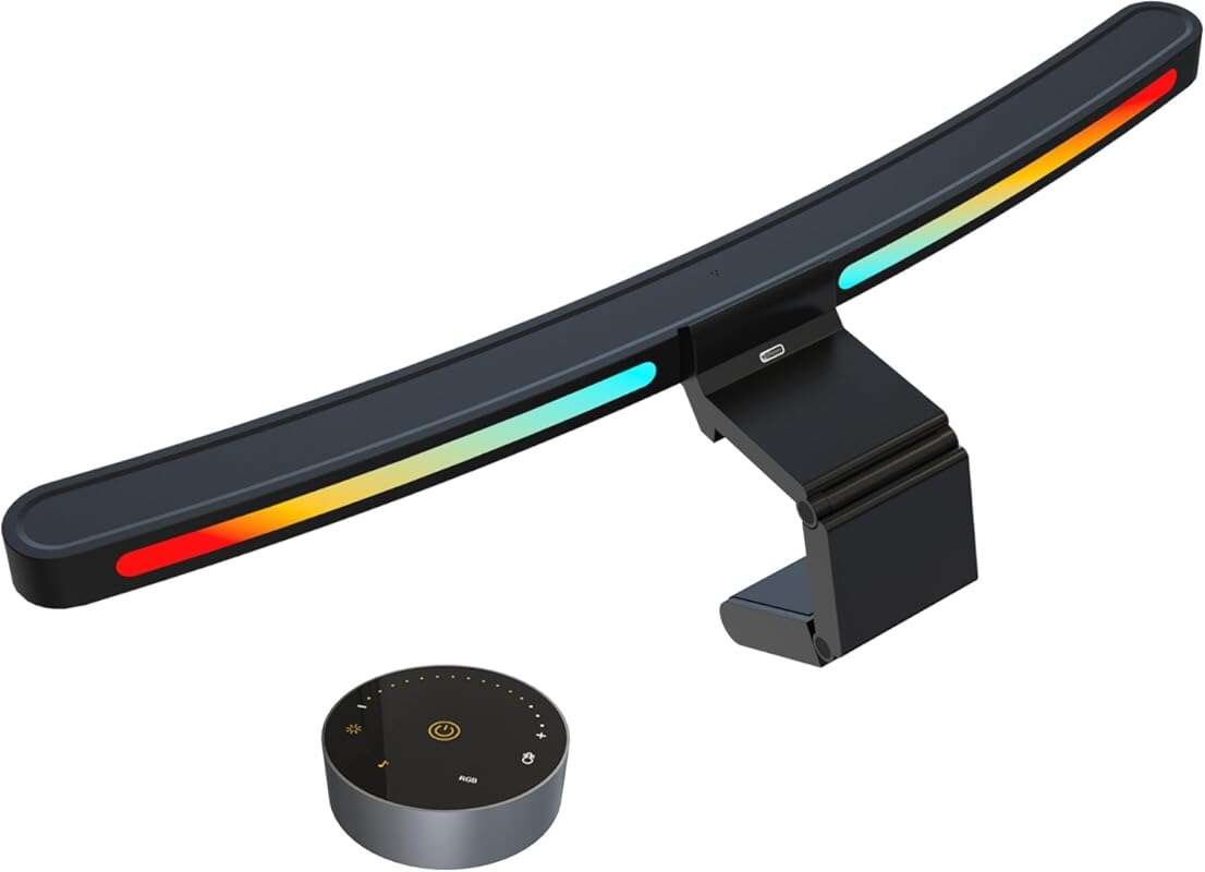 ONWAY RGB Curved Monitor Light Bar with Wireless Remote, Auto-Dimming,