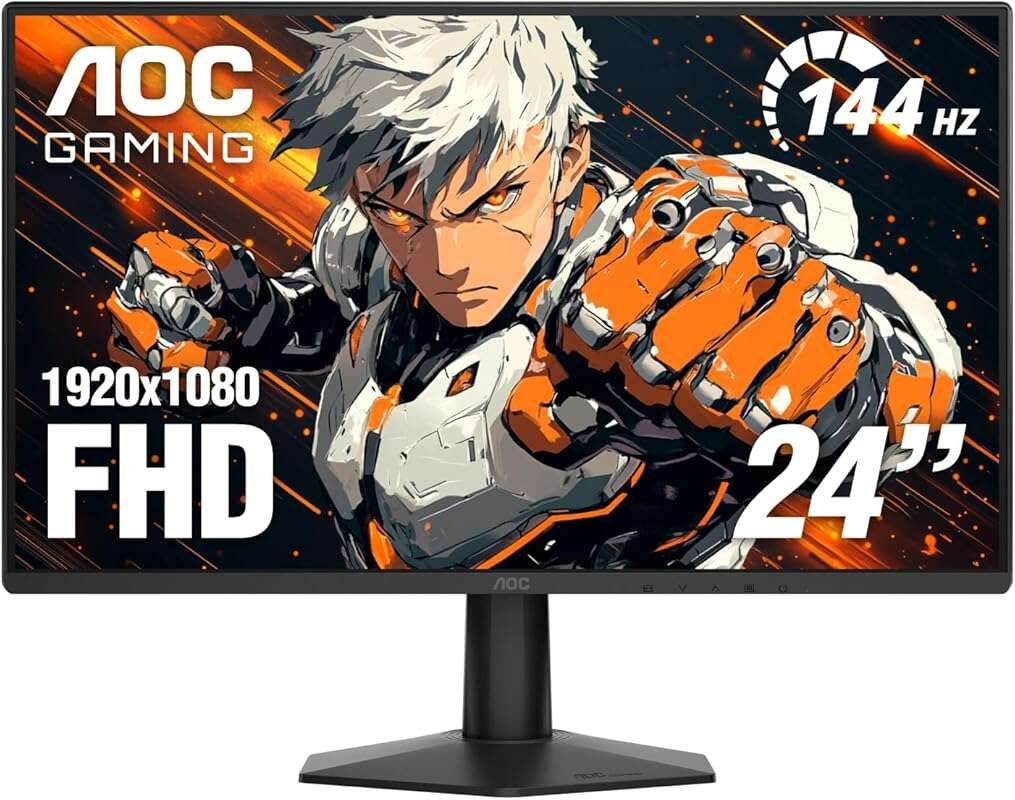 AOC 24G51F 24 inch Gaming Monitor: Full HD, 144Hz IPS, 3-Sided Framele