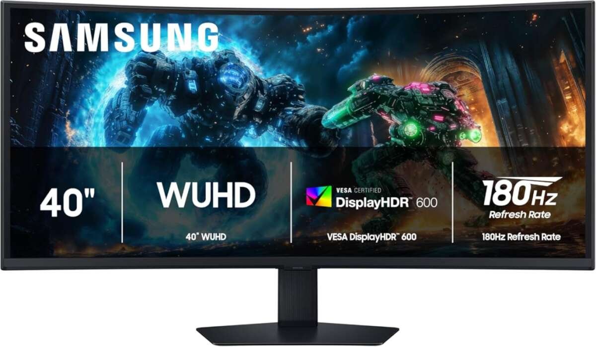 Samsung 40-inch Odyssey G7 Curved Gaming Monitor: WUHD, 180Hz, 1ms, HD