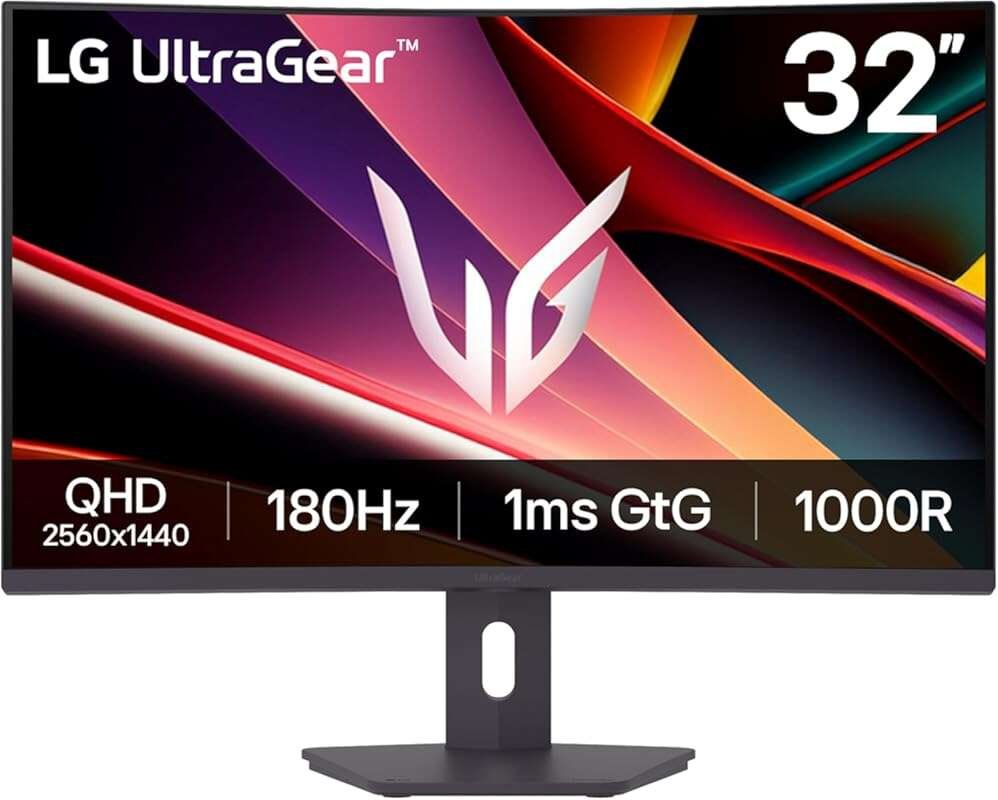 LG 32G600A-B 32-inch Ultragear QHD Curved 180Hz Gaming Monitor