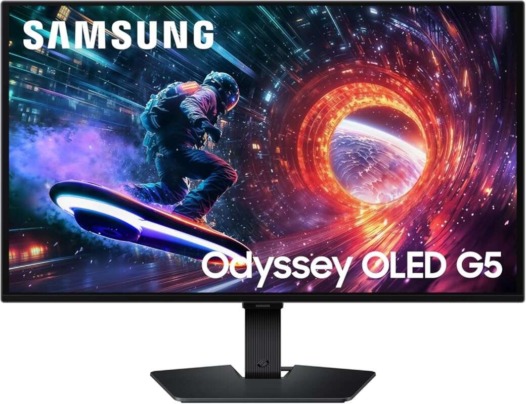 Samsung 27-inch Odyssey OLED G5 QHD Gaming Monitor: QD-OLED, 180Hz, 0.