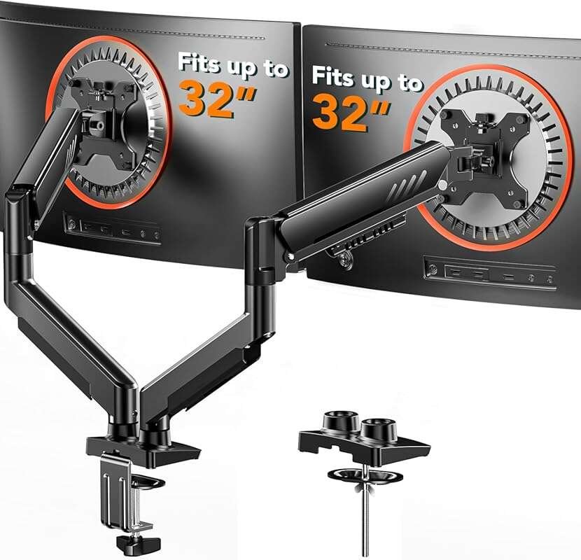 ErGear Dual Monitor Arm Mount: Full Adjustable Stand for 13-32 Inch Sc