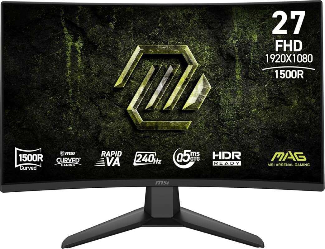 MSI MAG 27-inch FHD Gaming Monitor: 240Hz, 0.5ms, HDR Ready, Adaptive-