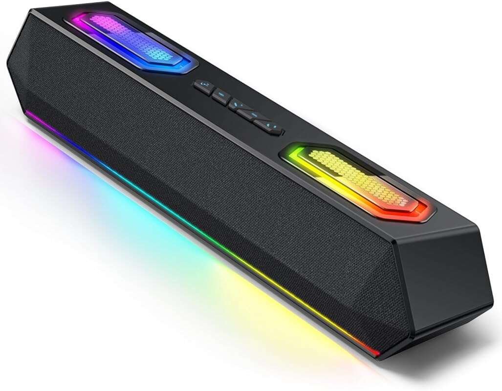 Deeyaple 40W Computer Speakers with Bluetooth 5.3, USB Audio, RGB