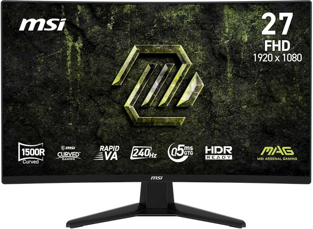 MSI MAG 27-inch FHD Gaming Monitor: 200Hz, 0.5ms, Adaptive-Sync, Tilt