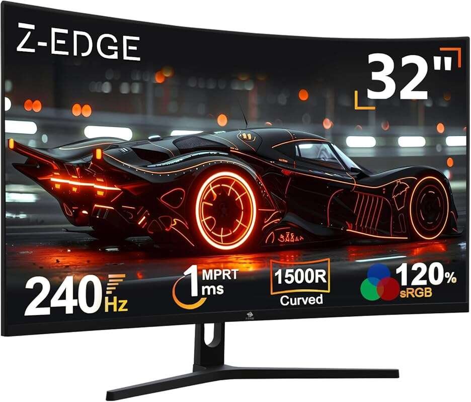 Z-Edge 32-inch 1500R Curved Gaming Monitor: FHD 240Hz, 1ms MPRT, FreeS